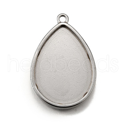 304 Stainless Steel Pendant Cabochon Settings STAS-S181-02P-A-1