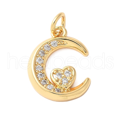Brass Micro Pave Cubic Zirconia Pendants KK-D357-05A-G-1