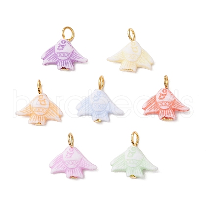 Craft Style Acrylic Fish Shape Pendants PALLOY-JF03923-02-1