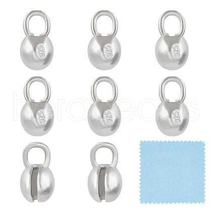 BENECREAT 925 Sterling Silver Bead Tips with Suede Fabric Square Silver Polishing Cloth FIND-BC0013-10C-1