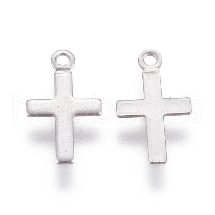 Tarnish Resistant 316 Surgical Stainless Steel Tiny Cross Charms STAS-E470-02P-1
