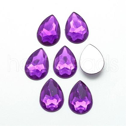 Acrylic Rhinestone Flat Back Cabochons GACR-Q010-18x25-13-1