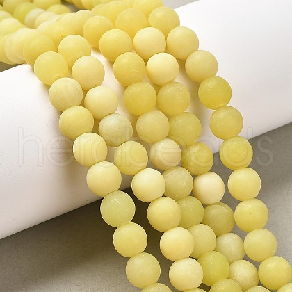 Natural Lemon Jade Round Beads Strands X-G-D677-8mm-1