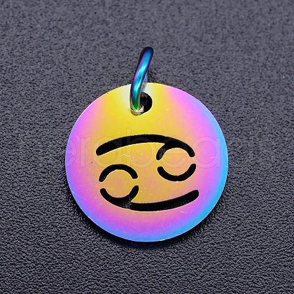 Rainbow Color Ion Plating(IP) 201 Stainless Steel Charms STAS-Q201-JN166-4-1
