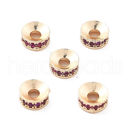 Brass Micro Pave Cubic Zirconia Spacer Beads KK-R216-13KCG-02-1