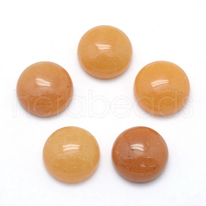 Natural Yellow Aventurine Cabochons X-G-P393-R36-10MM-1