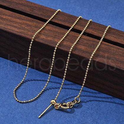 1mm Brass Ball Chain Adjustable Slider Necklaces KK-K398-28G-1