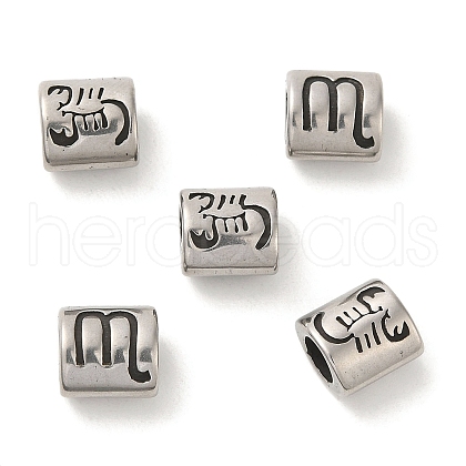 Oval with Constellation 304 Stainless Steel Beads STAS-E215-05AS-10-1