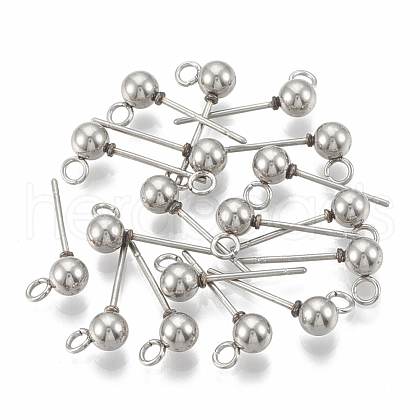 Non-Tarnish 201 Stainless Steel Stud Earring Findings STAS-T031-15-1