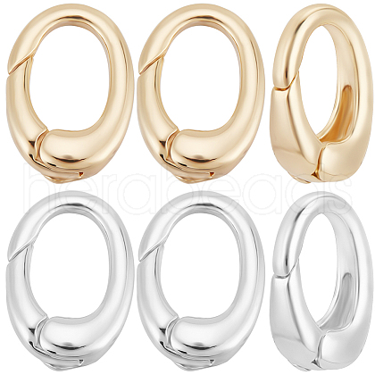 Beebeecraft 10Pcs 2 Colors Brass Spring Gate Rings KK-BBC0015-58-1