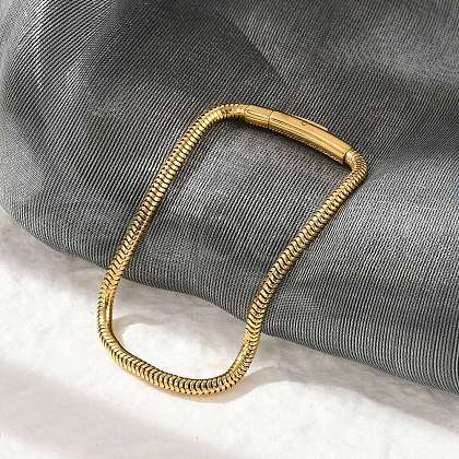 304 Stainless Steel Snake Chain Bracelets for Women BJEW-Z087-18G-1
