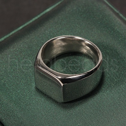 Square Stainless Steel Finger Rings WGB1DFB-22-1