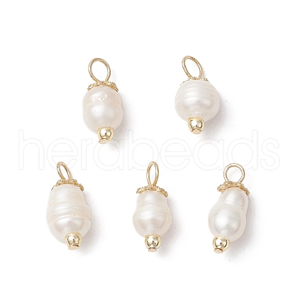 Natural Cultured Freshwater Pearl Rice Pendants PALLOY-JF03919-02-1