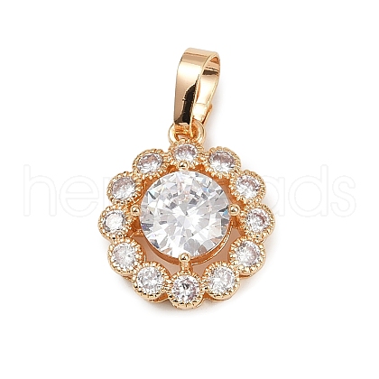 Brass Micro Pave Cubic Zirconia Pendants KK-E795-13KCG-1