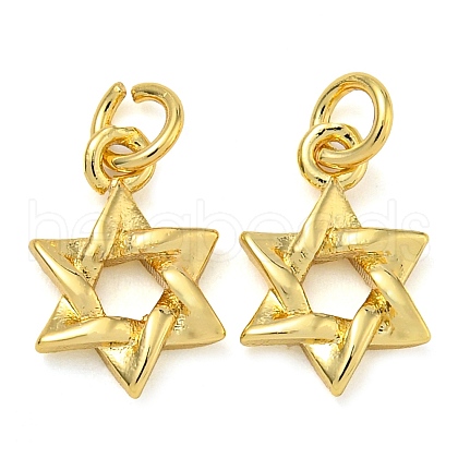 Rack Plating Hexagram Pendants KK-Z063-18G-1