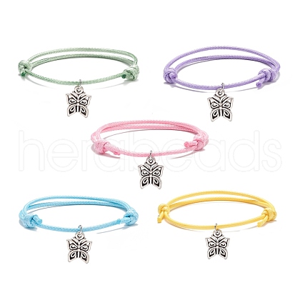Butterfly Charm Bracelet BJEW-JB07601-1