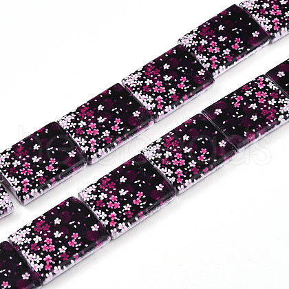Printed Glass Beads GLAA-N008-01A-1