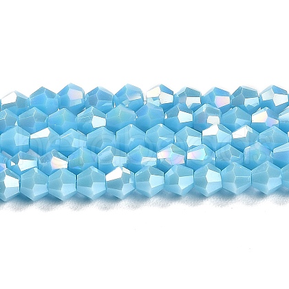 Opaque Solid Color Electroplate Glass Beads Strands X1-GLAA-F029-P4mm-A12-1