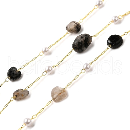 Handmade Natural Rutilated Quartz Nuggest Beaded Chains CHC-F020-04G-05-1