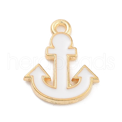Light Gold Plated Alloy Enamel Charms ENAM-M219-07KCG-04-1