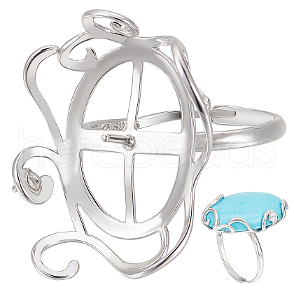 BENECREAT 1Pc Sterling Silver Ring Components STER-BC0002-54-1