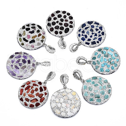 Polymer Clay Rhinestone Pendants RB-S056-14A-P-1