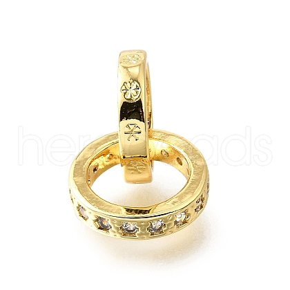 Brass Micro Pave Clear Cubic Zirconia Beads KK-V008-14A-G-1