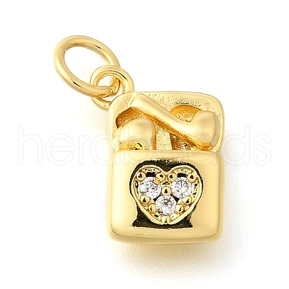 Brass Micro Pave Cubic Zirconia Pendants KK-V007-005G-02-1