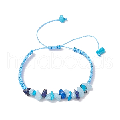 Adjustable Natural & Syntheti Gemstone Braided Bracelets for Women BJEW-JB10994-02-1