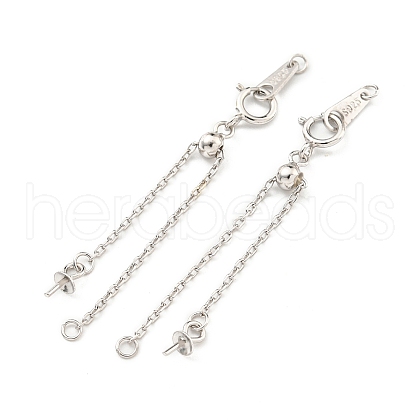 Rhodium Plated 925 Sterling Silver Chain Extender STER-C005-03P-1