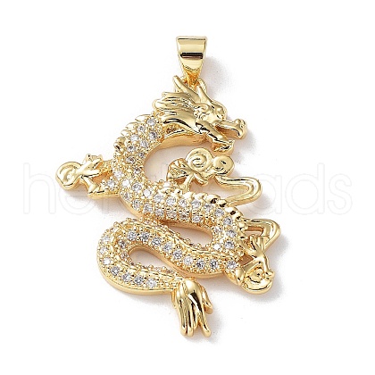 Rack Plating Brass Micro Pave Cubic Zirconia Pendants KK-Q797-11G-1