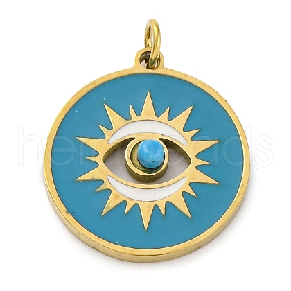 Ion Plating(IP) 304 Stainless Steel Enamel Pendants STAS-Z1041-11G-1