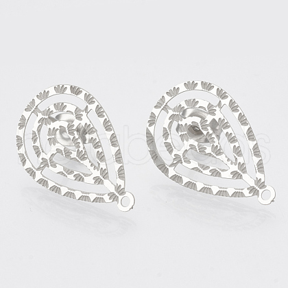 Non-Tarnish 304 Stainless Steel Stud Earring Findings X-STAS-S079-40B-1