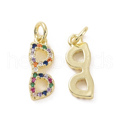 Brass Micro Pave Colorful Cubic Zirconia Pendants KK-E068-VF159-1