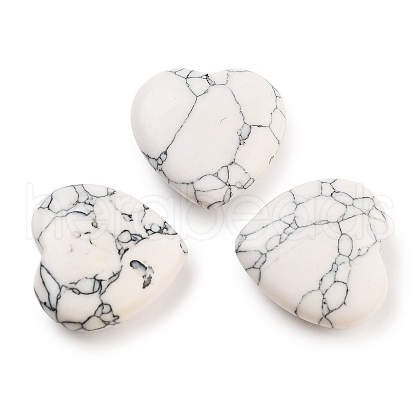 Mother's Day Gifts Heart Synthetic Howlite Palm Stones G-C134-06A-05-1