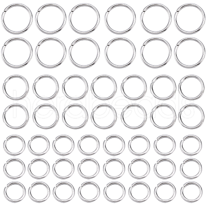 SOFPLATE 1200Pcs 3 Styles 304 Stainless Steel Open Jump Rings STAS-SP0001-67-1