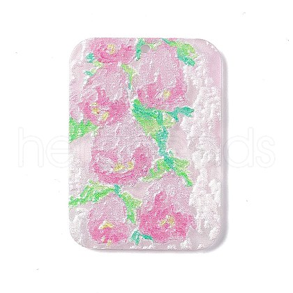 Embossed Flower Printed Acrylic Pendants MACR-J121-04B-1