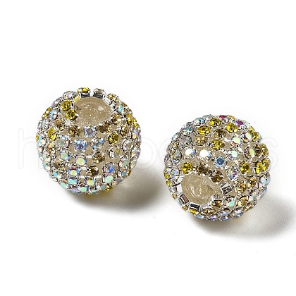 Sparkle Glass Rhinestone Round Beads OACR-S048-01B-1