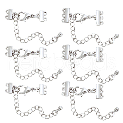 Beebeecraft 8Pcs 2 Size Brass Chain Extenders FIND-BBC0002-70P-1