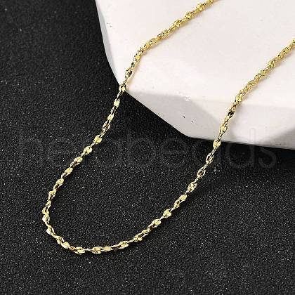 1.5MM Brass Oval Link Chain Necklaces NJEW-M108-17G-1
