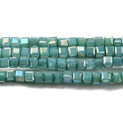 Baking Painted Glass Beads Strands DGLA-F002-05A-1