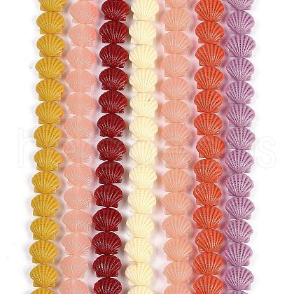 Synthetic Coral Dyed Carved Beads Strands CORA-K009-05A-1
