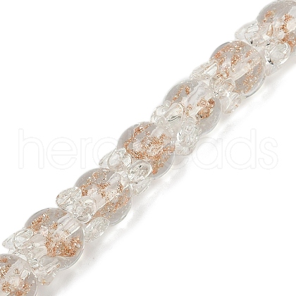 Gold Sand Lampwork Beads Strands LAMP-P069-02A-03-1