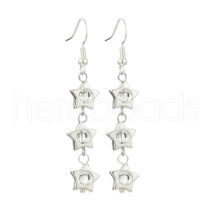 Transparent Acrylic Star Dangle Earrings EJEW-JE06056-1