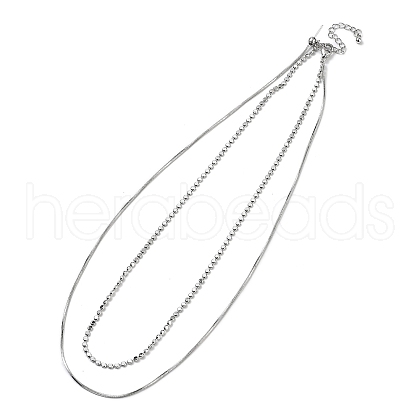 Brass Double Layer Necklaces NJEW-Q344-01P-1