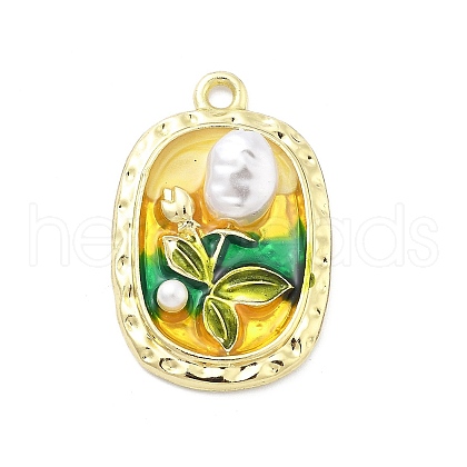Alloy Enamel Pendants ENAM-R001-02G-02-1
