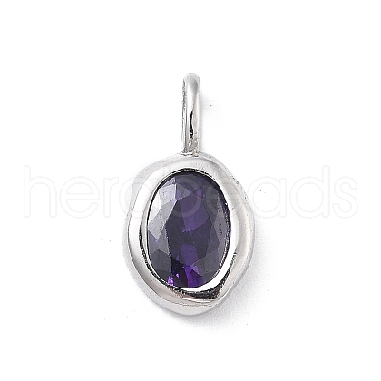 925 Sterling Silver Cubic Zirconia Oval Charms STER-S006-01S-B-1