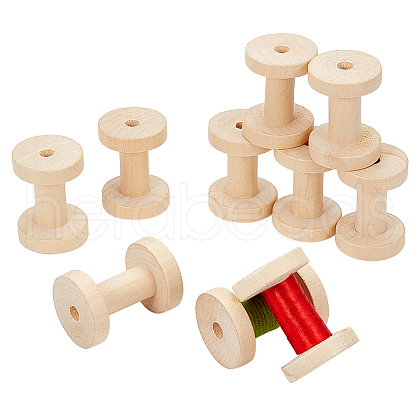 Olycraft 10Pcs Wooden Bobbins DIY-OC0012-86-1