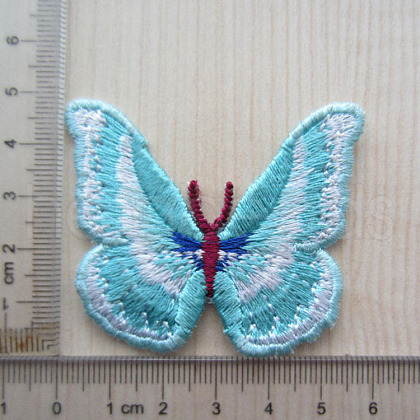 Butterfly Shape Computerized Embroidery Cloth Iron on/Sew on Patches WG11256-03-1