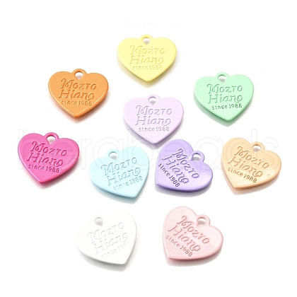 Spray Painted Alloy Pendants PALLOY-A022-02-1